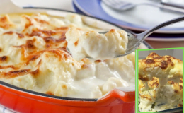 Couve-flor gratinada uma receita de família na sua cozinha.