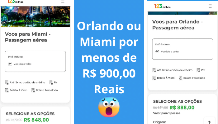 Passagens Promo Orlando e Miami