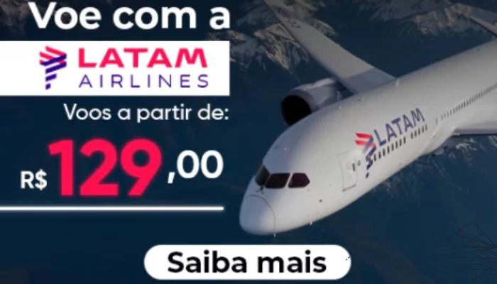 Madrugada LATAM oferece até 70% de desconto.