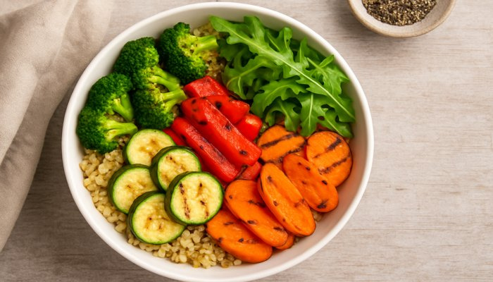 Bowl de Grãos com Legumes Grelhados