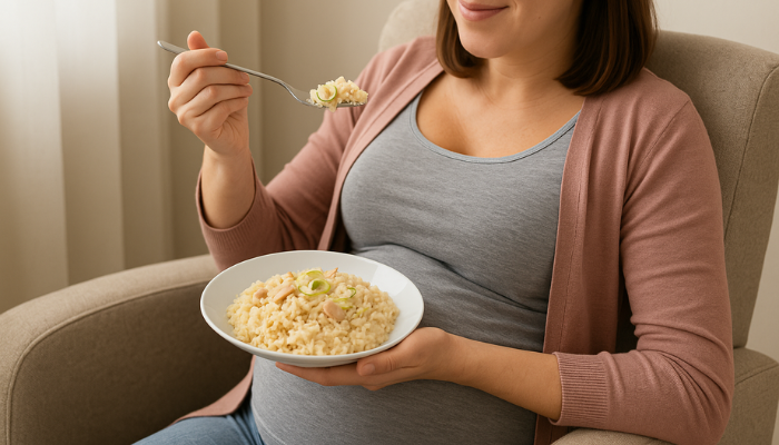 Nutrição e Sabor para Gestantes: Risoto Cremoso de Frango e Alho-Poró